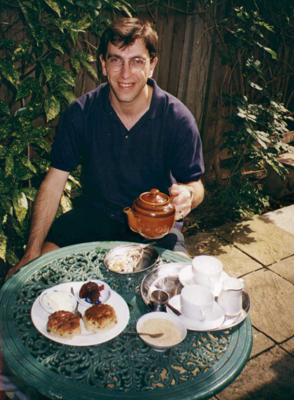 Tim Copsey enjoying a Cream Tea